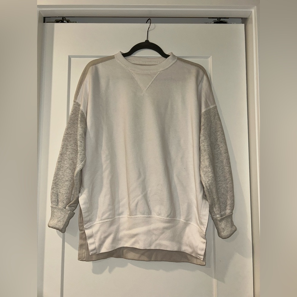 Grey and Cream Colourblock Sweater